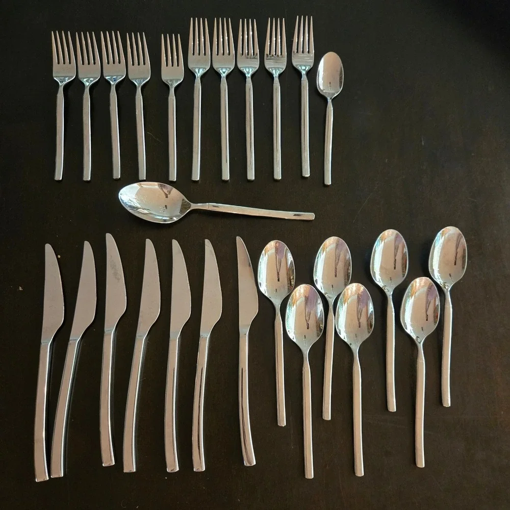 Zwilling J.A. Henckels Opus Flatware Set Stainless 26pc Modern Forks Dinner +